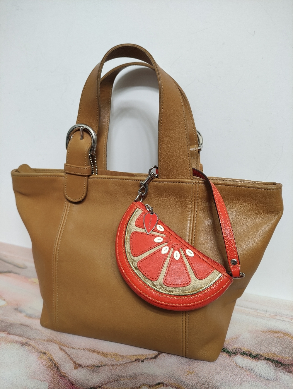Vintage Y2K Coach F60659 Orange Coin Purse - Picture 9 of 14